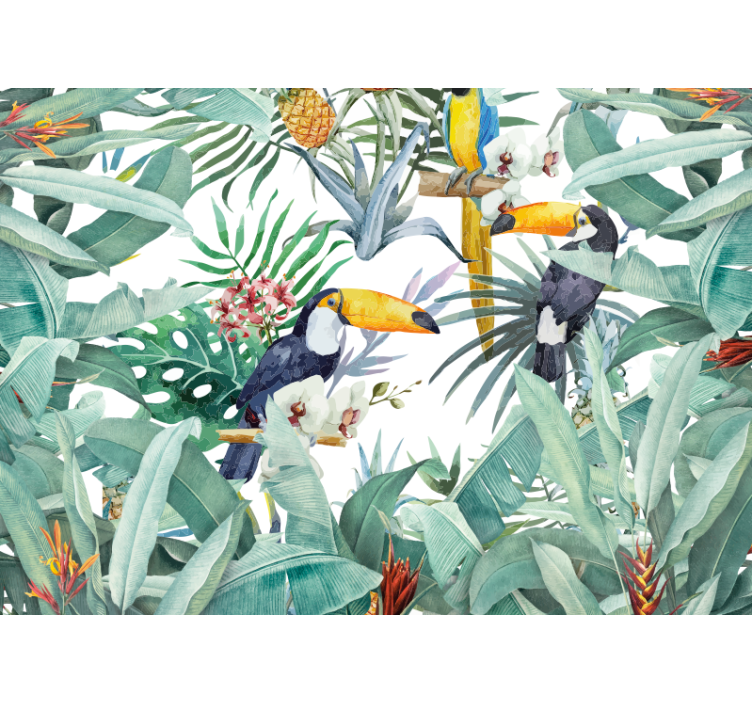 Painted jungle roller blind for living room - TenStickers