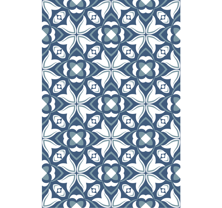 Blue roller blind with elegant botanical design - TenStickers