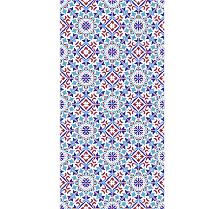 Blue roller blind with ceramic pattern - TenStickers
