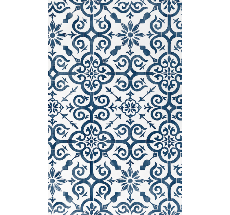 Blue roller blind moroccan blue tile - TenStickers