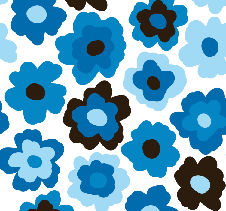 Blue roller blind blue poppy - TenStickers