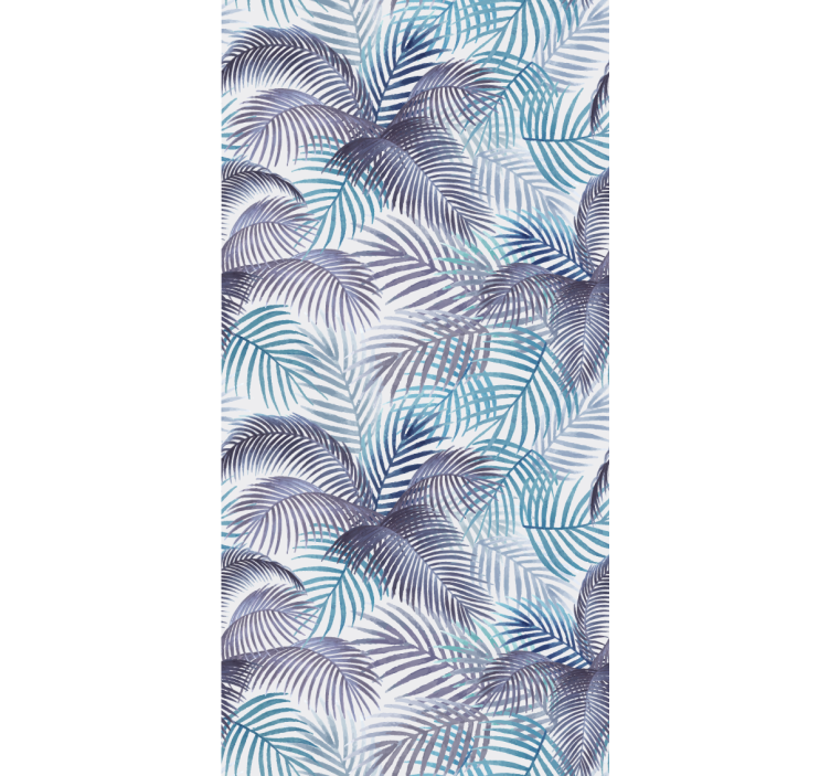 Blue roller blind with palms and leaves design - TenStickers