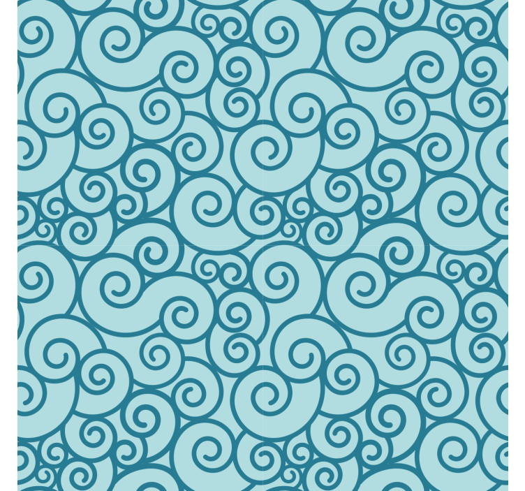 Blue roller blind with swirly pattern design - TenStickers