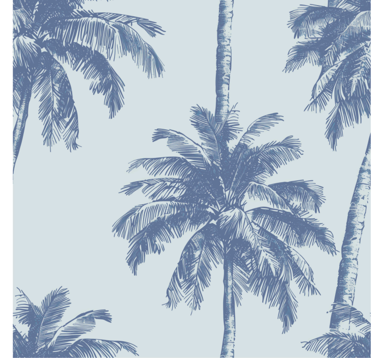 Blue roller blind with palm pattern - TenStickers