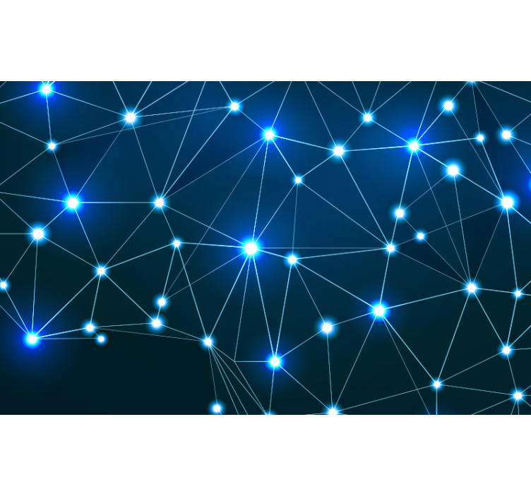 Blue roller blind polygonal world map vinyl rug - TenStickers