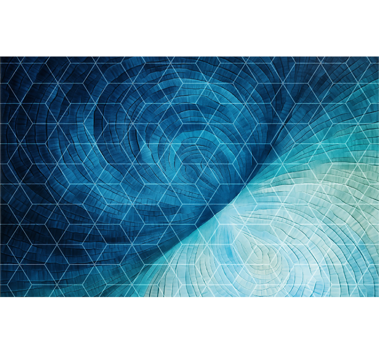 Blue roller blind with abstract blue design - TenStickers