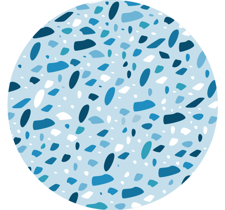Blue roller blind with blue terrazzo texture - TenStickers