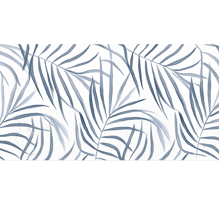 Blue roller blind with slender leaf pattern - TenStickers