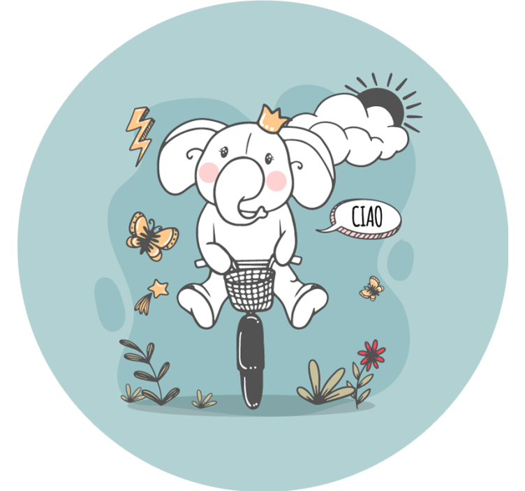 Blue roller blind hi elephant - TenStickers