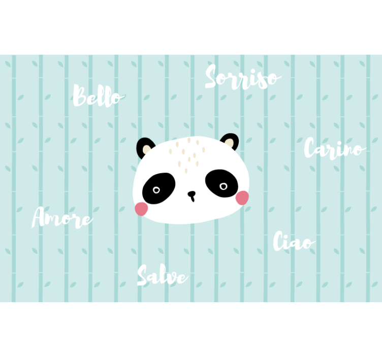 Blue roller blind panda among the clouds - TenStickers