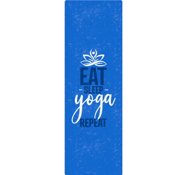 Blue roller blind eat sleep yoga repeat - TenStickers