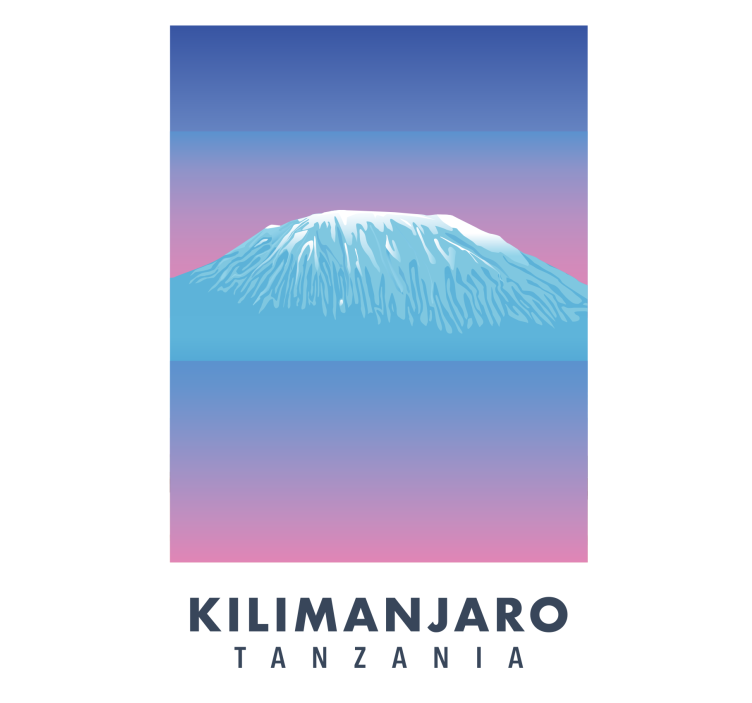 Roller blind for living room kilimanjaro retro print - TenStickers