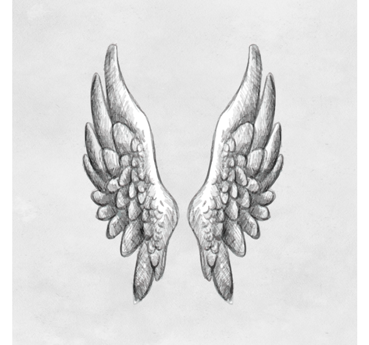 Roller blind for living room with hand-drawn wings - TenStickers