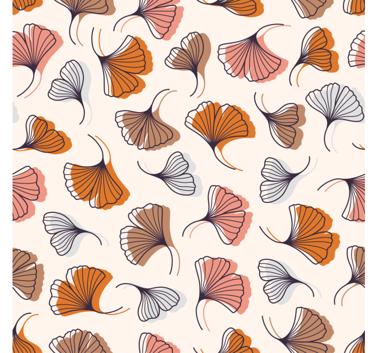 Ginkgo leaves hand drawn roller blind for living room - TenStickers