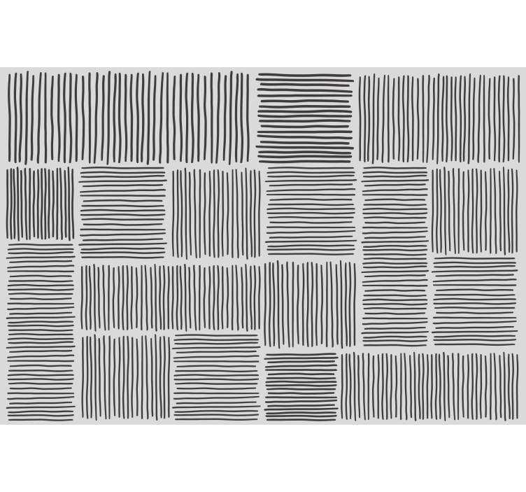 Roller blind for living room in black and white lines - TenStickers