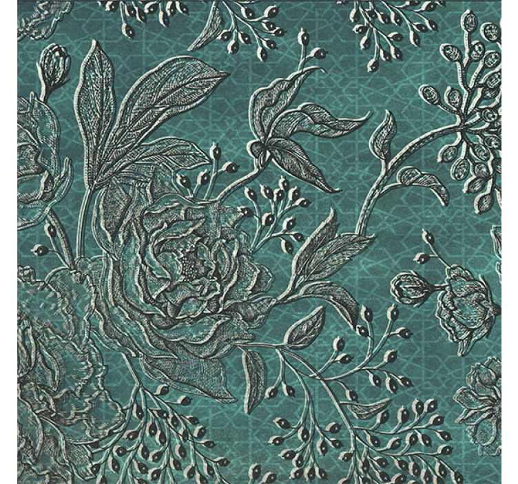 Oriental flora roller blind for living room - TenStickers