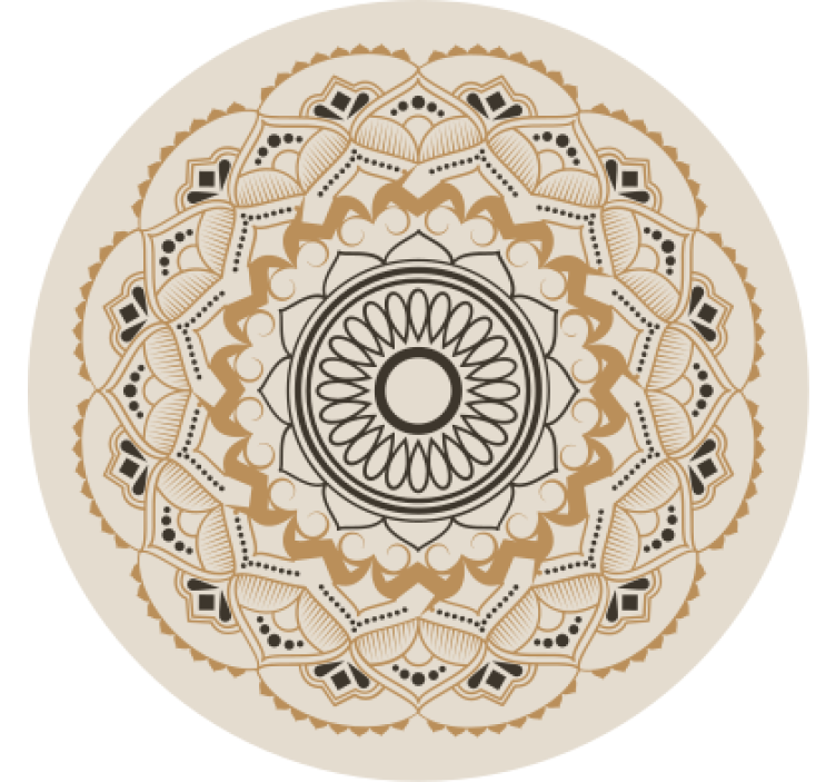 Beige roller blind with mandala circular design - TenStickers