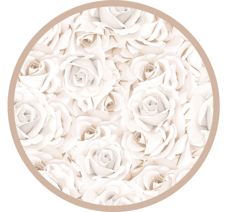 Beige roller blind with elegant white roses - TenStickers