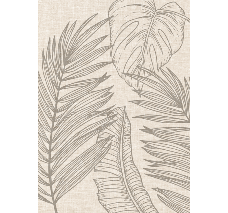 Beige roller blind with tropical fabric effect - TenStickers