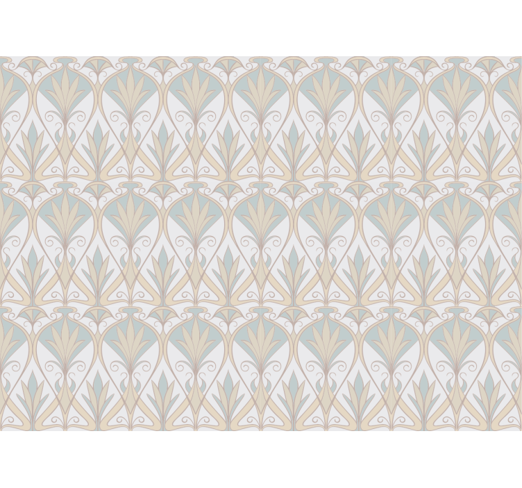 Beige roller blind with botanical retro floral design - TenStickers