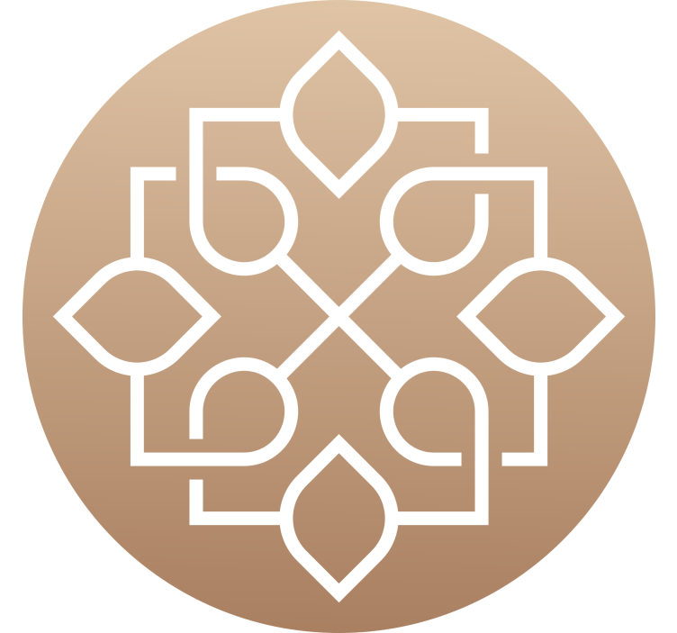 Beige roller blind with simple geometric mandala design - TenStickers