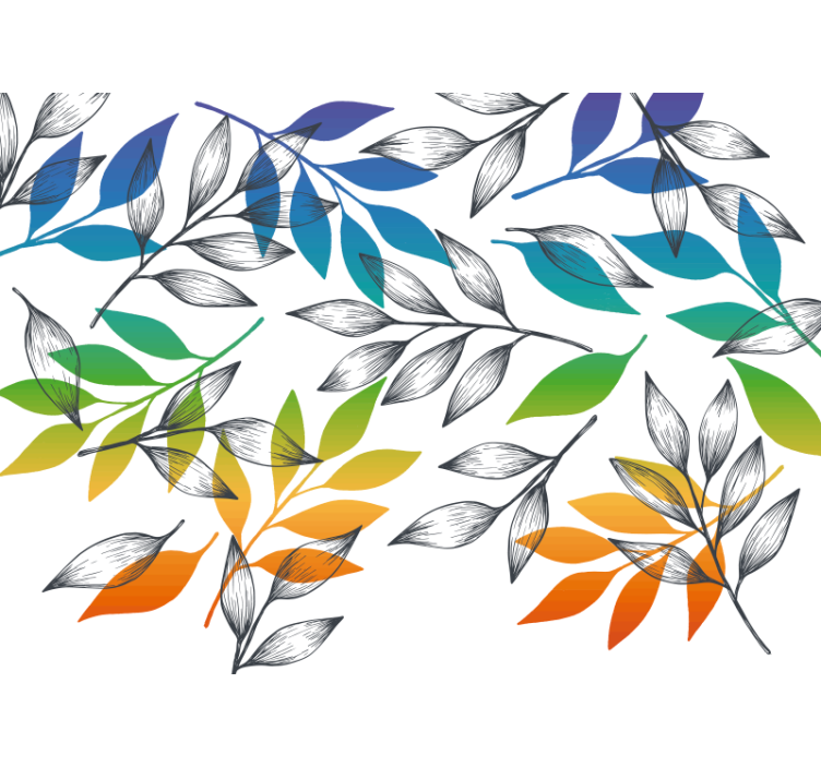 Bedroom roller blind with rainbow leaf design - TenStickers