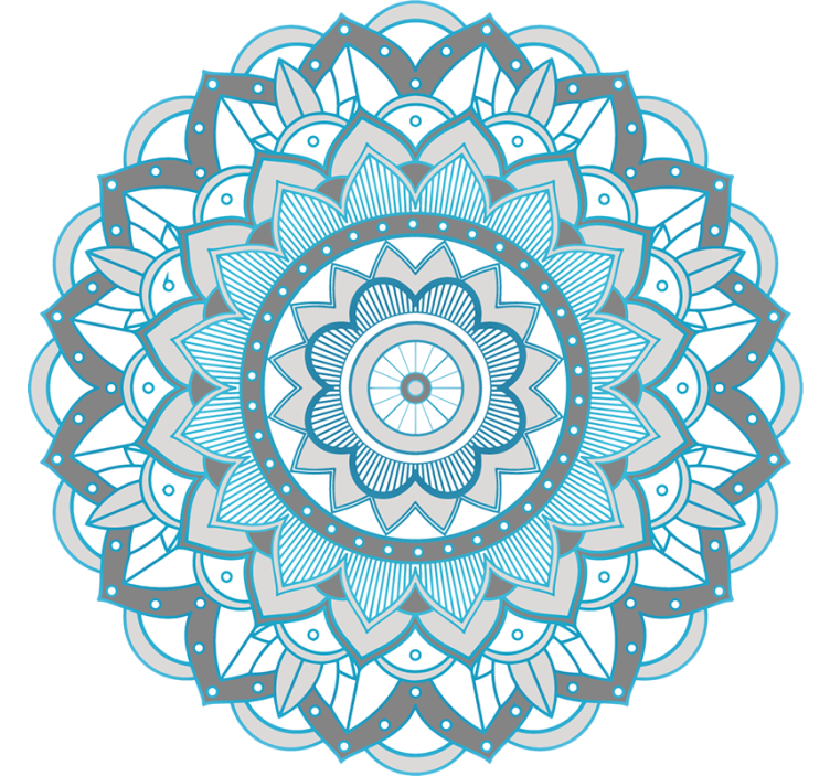 Bedroom roller blind with blue mandala pattern - TenStickers