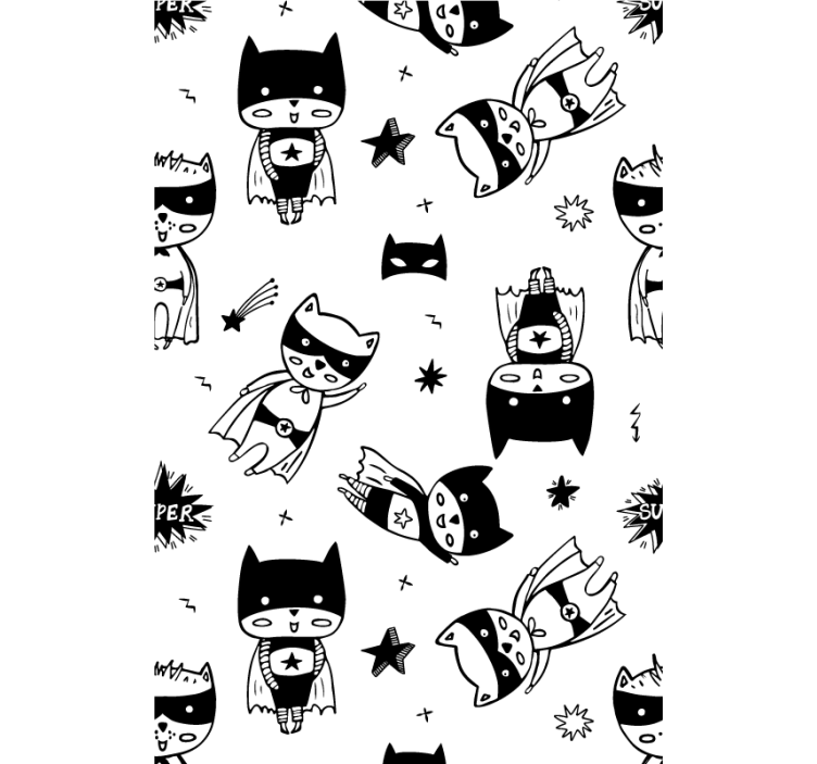 Superhero Cartoon Sketch kids roller blind - TenStickers
