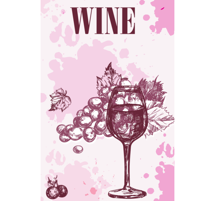 Vintage Wine Sketch romantic roller blind - TenStickers