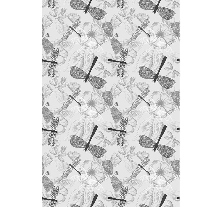 Dragonflies and Flowers flower roller blind - TenStickers