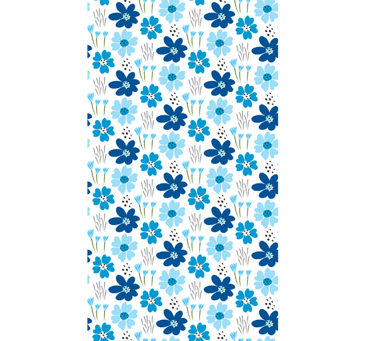 Blue simple pattern flower roller blind - TenStickers