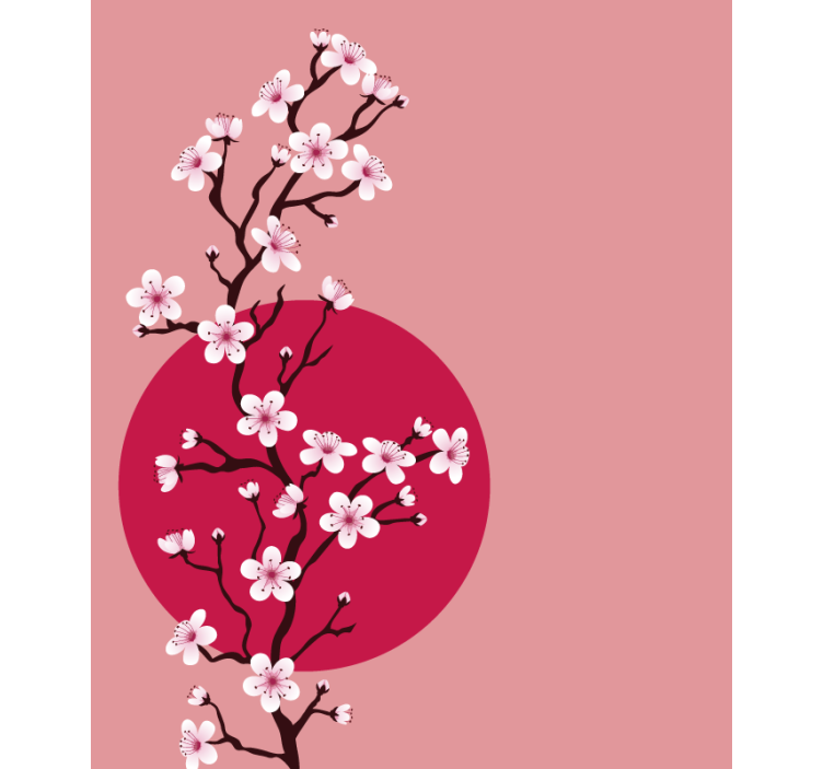 Sakura Blossom Stem flower roller blind - TenStickers
