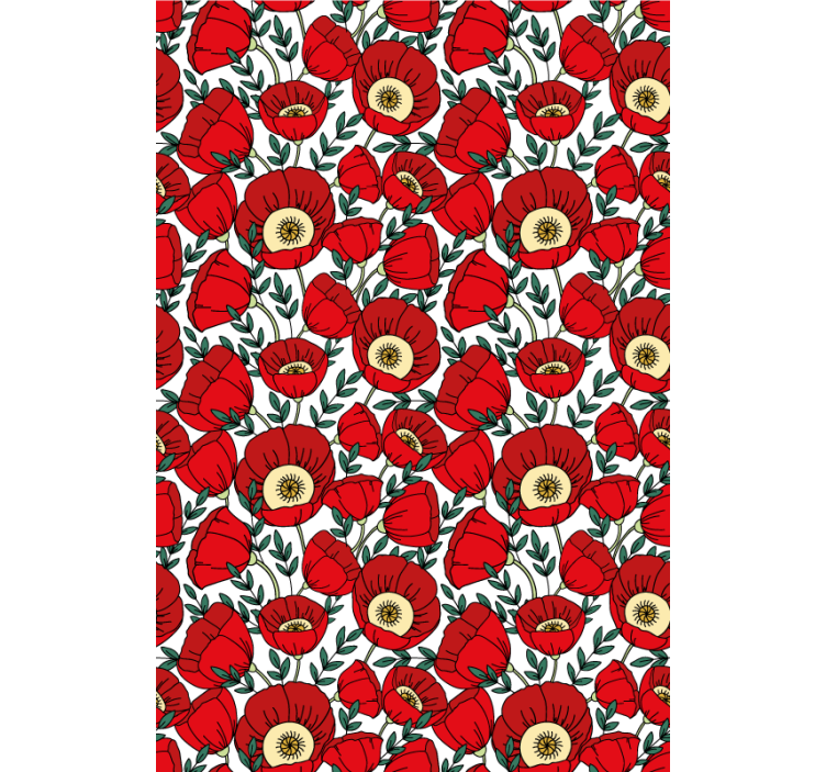 Red puppies pattern flower roller blind - TenStickers