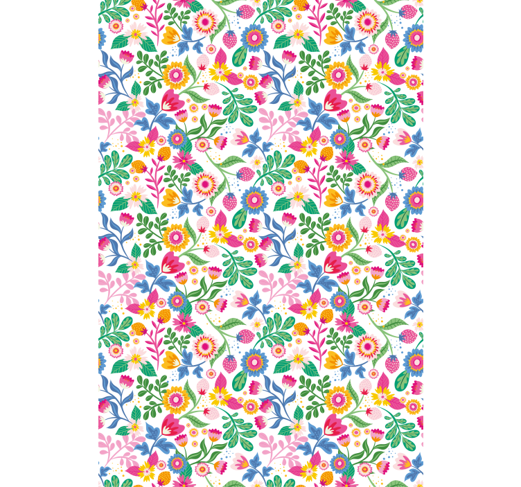 Vibrant Botanical Motif flower roller blind - TenStickers