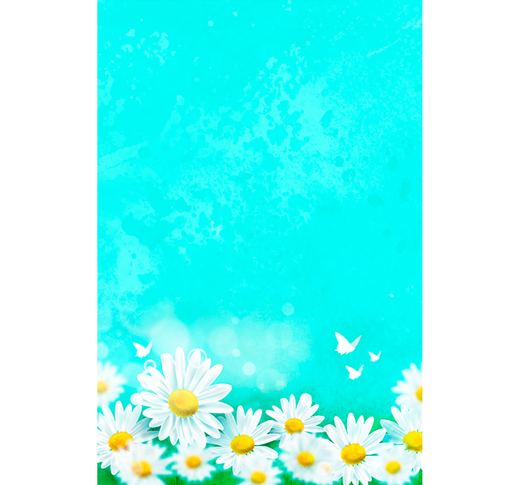 Daisies with Butterflies flower roller blind - TenStickers
