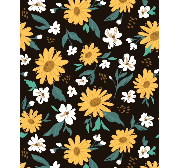 Lively Botanical Motif flower roller blind - TenStickers