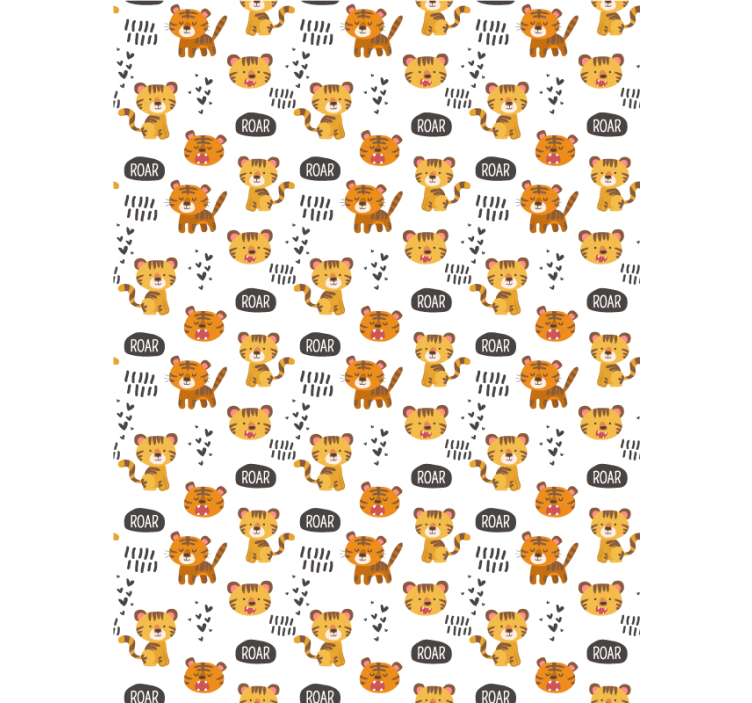 Baby tigers roaring kids roller blind - TenStickers