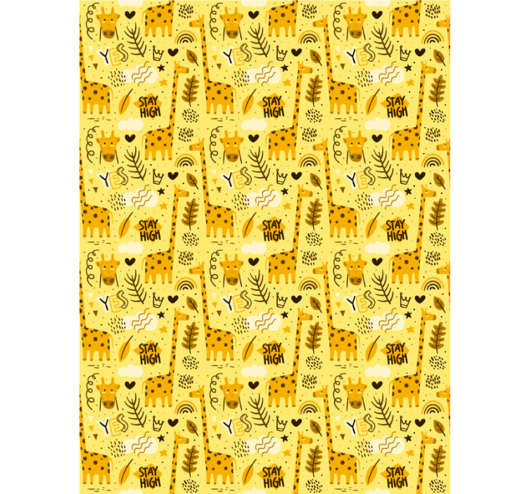 Yellow jungle animals kids roller blind - TenStickers