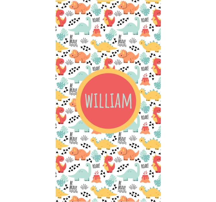 Dinosaur roller blind baby dinosaurs with name circle - TenStickers
