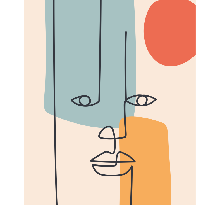 Artistic drawn face Blind painting - TenStickers