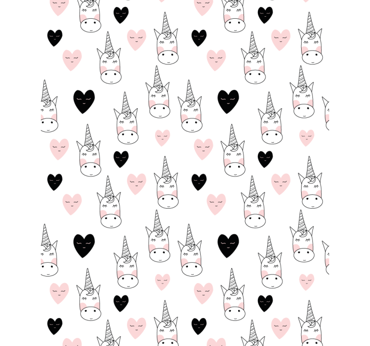 Minimalist unicorn hearts kids roller blind - TenStickers