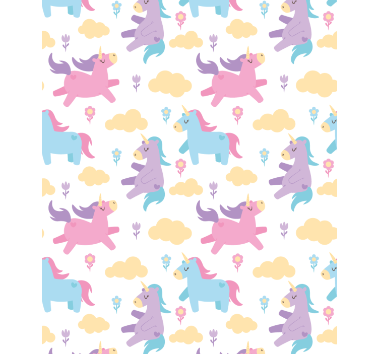 Unicorns and clouds kids roller blind - TenStickers