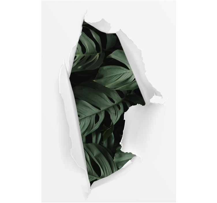 Torn Greenery View flowers roller blind - TenStickers