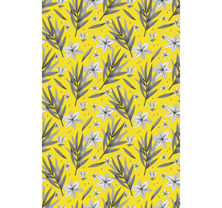 Floral pattern and yellow Original roller blind - TenStickers