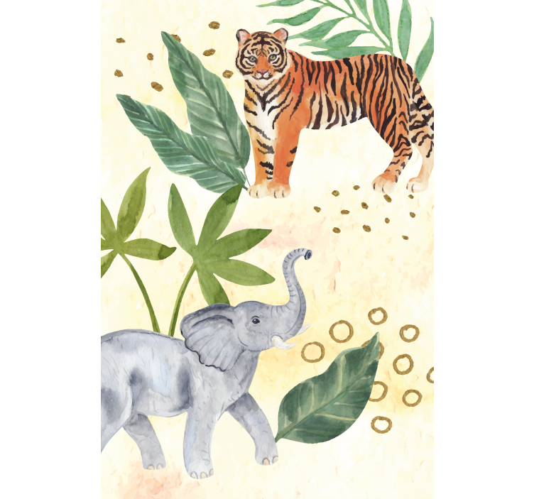 Tropical animals encounter kids roller blind - TenStickers