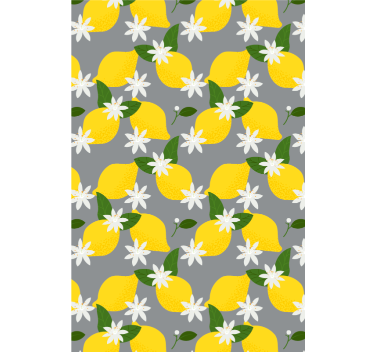 Lemon Floral Pattern fruit roller blind - TenStickers