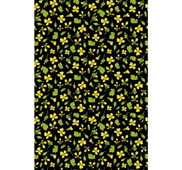 Yellow and black pattern flower roller blind - TenStickers