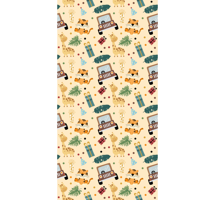 Safari-themed adventures kids roller blind - TenStickers