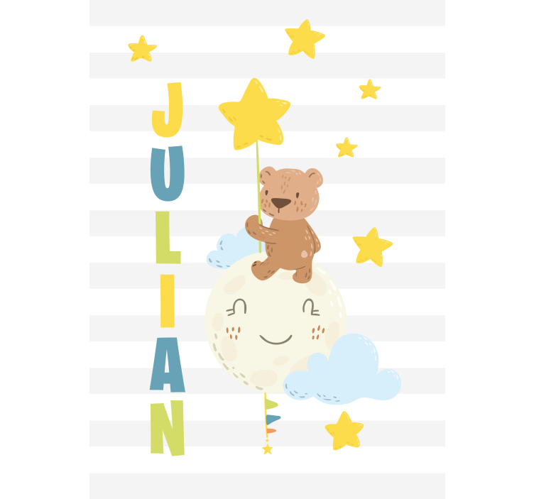 Brown teddy bear with balloons and stars Blind - TenStickers