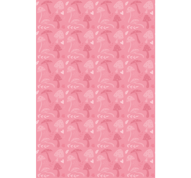 Pink charming mushrooms flower roller blind - TenStickers
